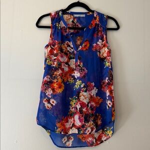Daniel Rainn Blue Floral Tank Top